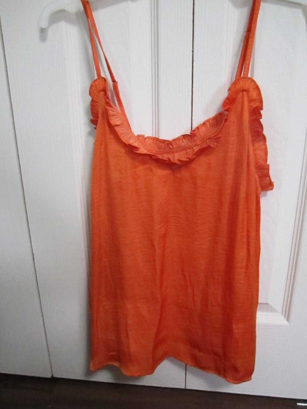 Orange Ruffle-Trim Cami Tank Top - Women's